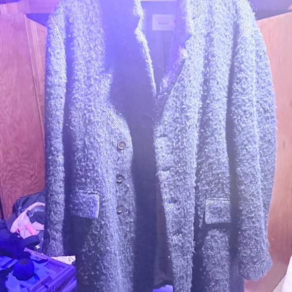 John Varvatos Limited Edition (47/60) Frost Blue Wool and Linen blend  Overcoat - Picture 9 of 9